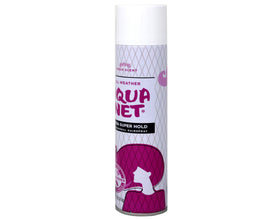 Aqua Net clear finish on styled hair illustrating natural shine and no visible residue
