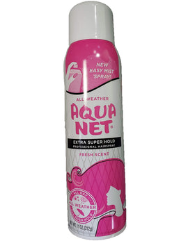 Aqua Net front can showing label and 11 oz size for salon-strength hold