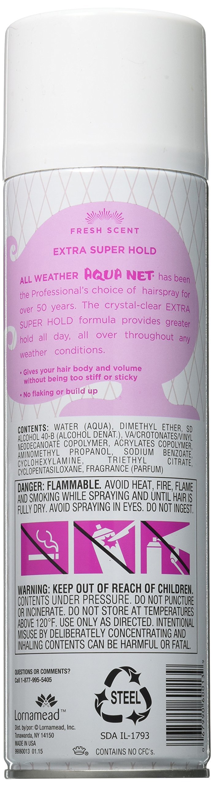Aqua Net being sprayed on styled hair demonstrating long-lasting control