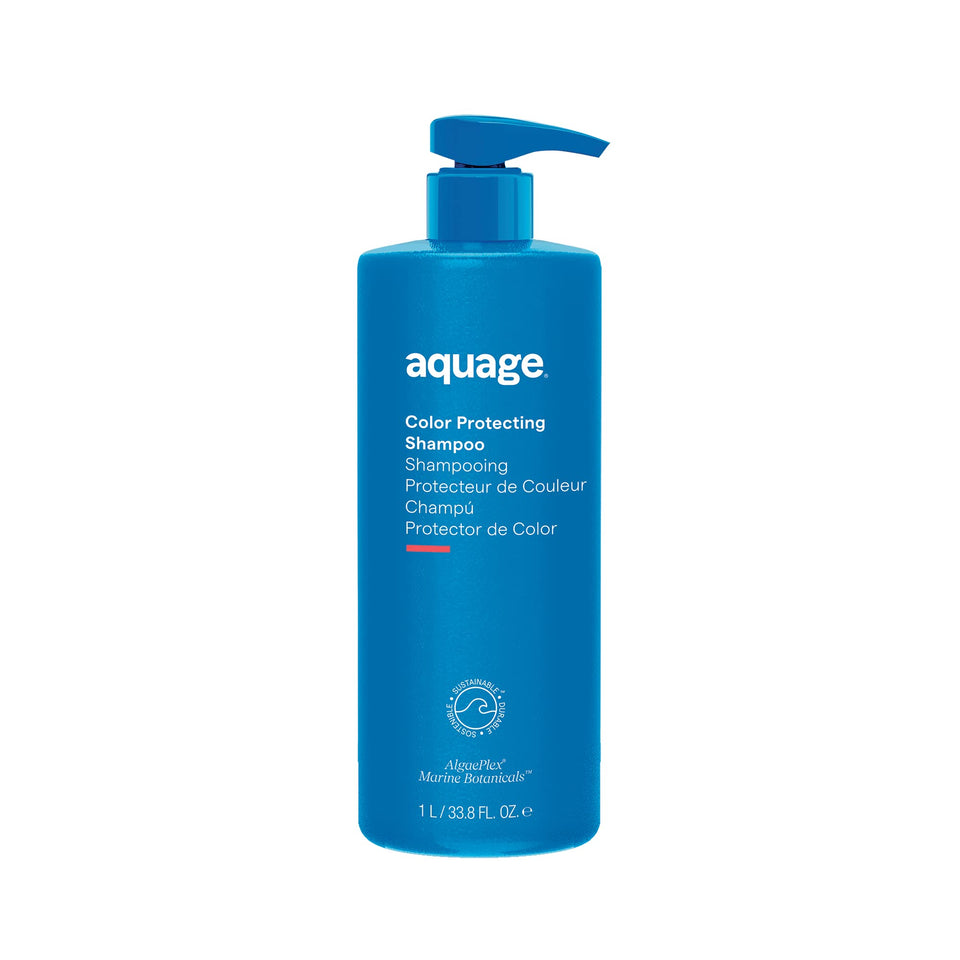 Aquage front label showing product name and benefits for color protection