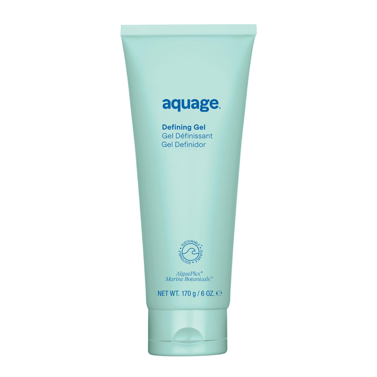 Aquage Defining Gel front label showing brand and product benefits
