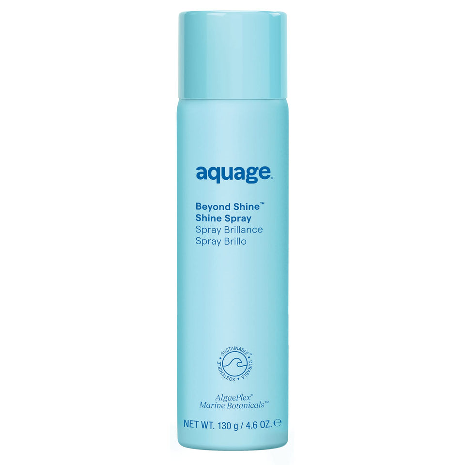 Aquage bottle front packaging showing product identity and glossy finish benefit