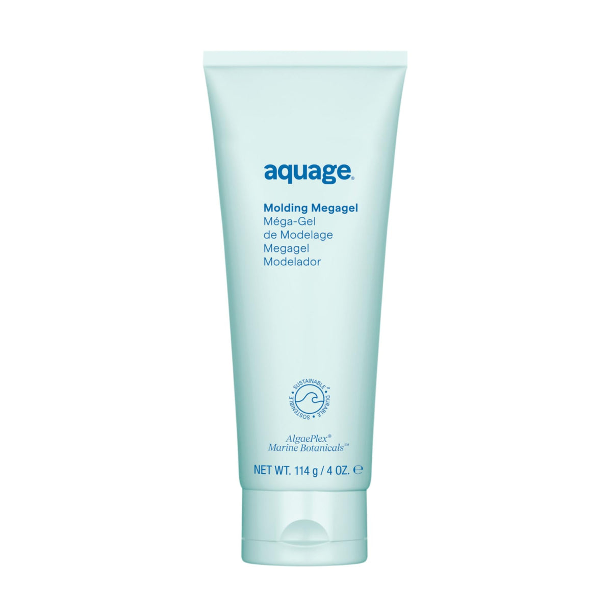 Aquage front label showing product identity and strong-hold benefit