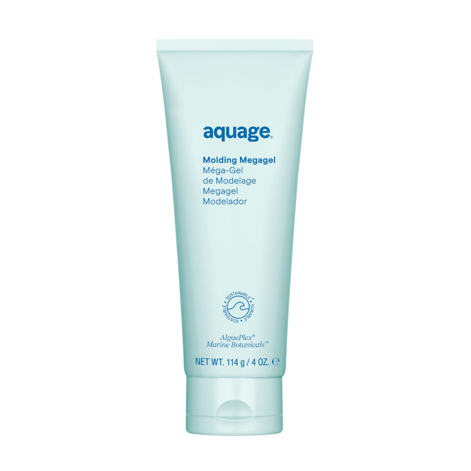 Aquage front label showing product identity and strong-hold benefit