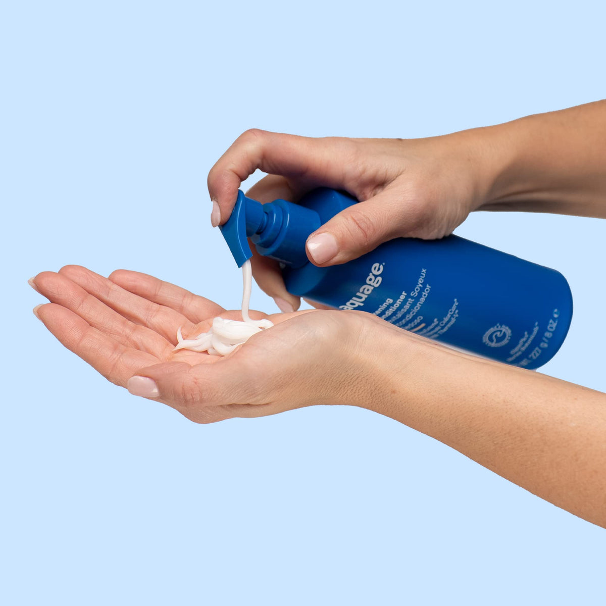 Aquage before and after hair demonstrating reduced frizz and smoother finish