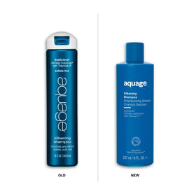 Aquage Silkening Shampoo pump and cap detail highlighting easy dispensing