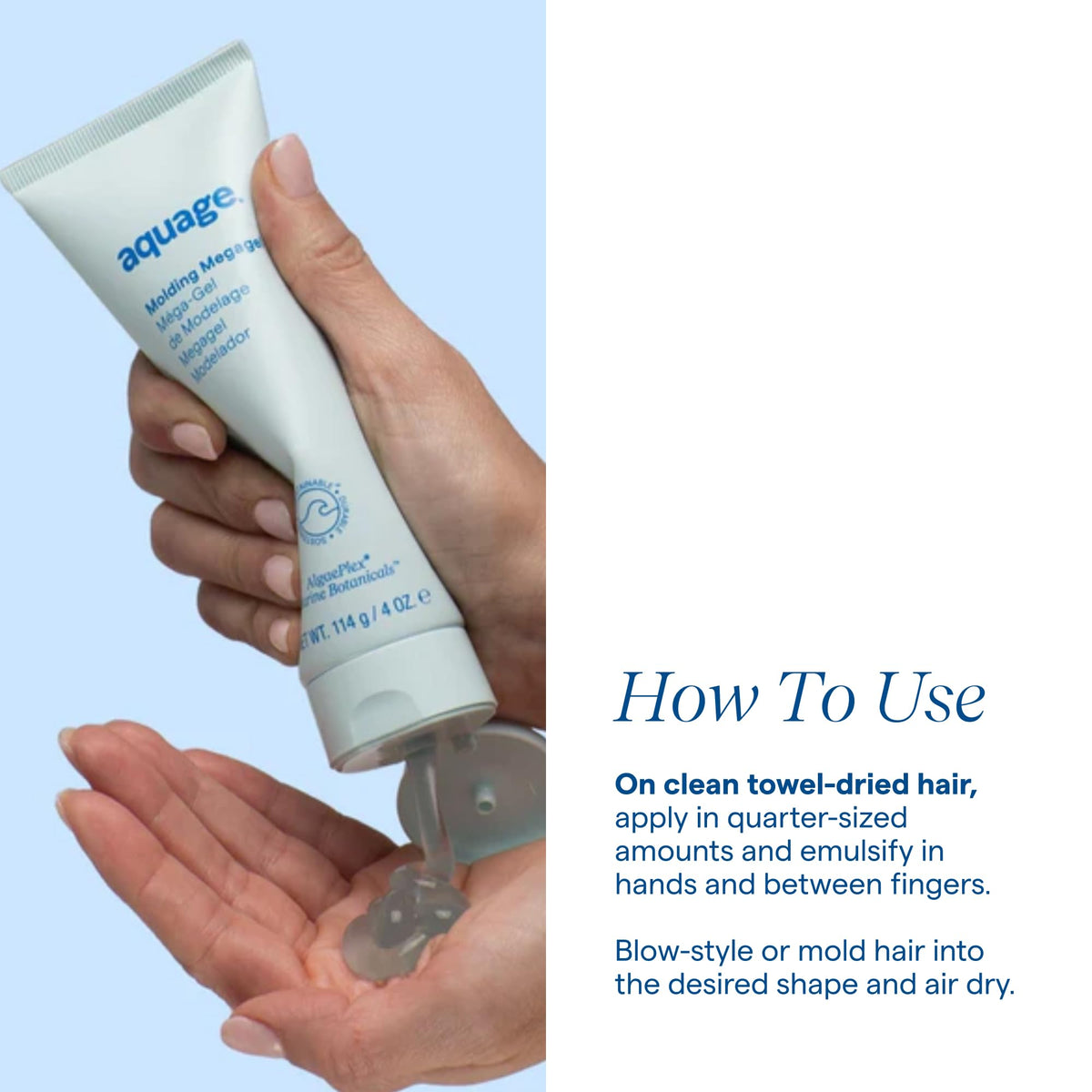 Aquage used to create a slicked-back style for polished hold