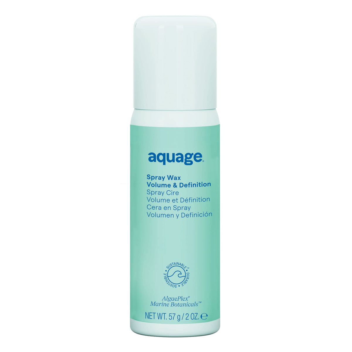 Aquage spray wax front packaging showing label and travel size for easy styling