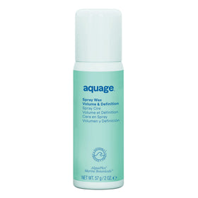 Aquage spray wax front packaging showing label and travel size for easy styling