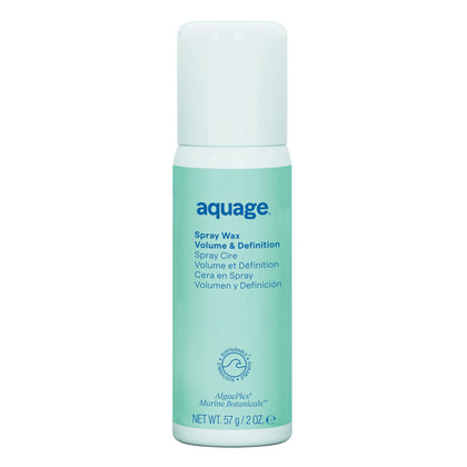Aquage spray wax front packaging showing label and travel size for easy styling