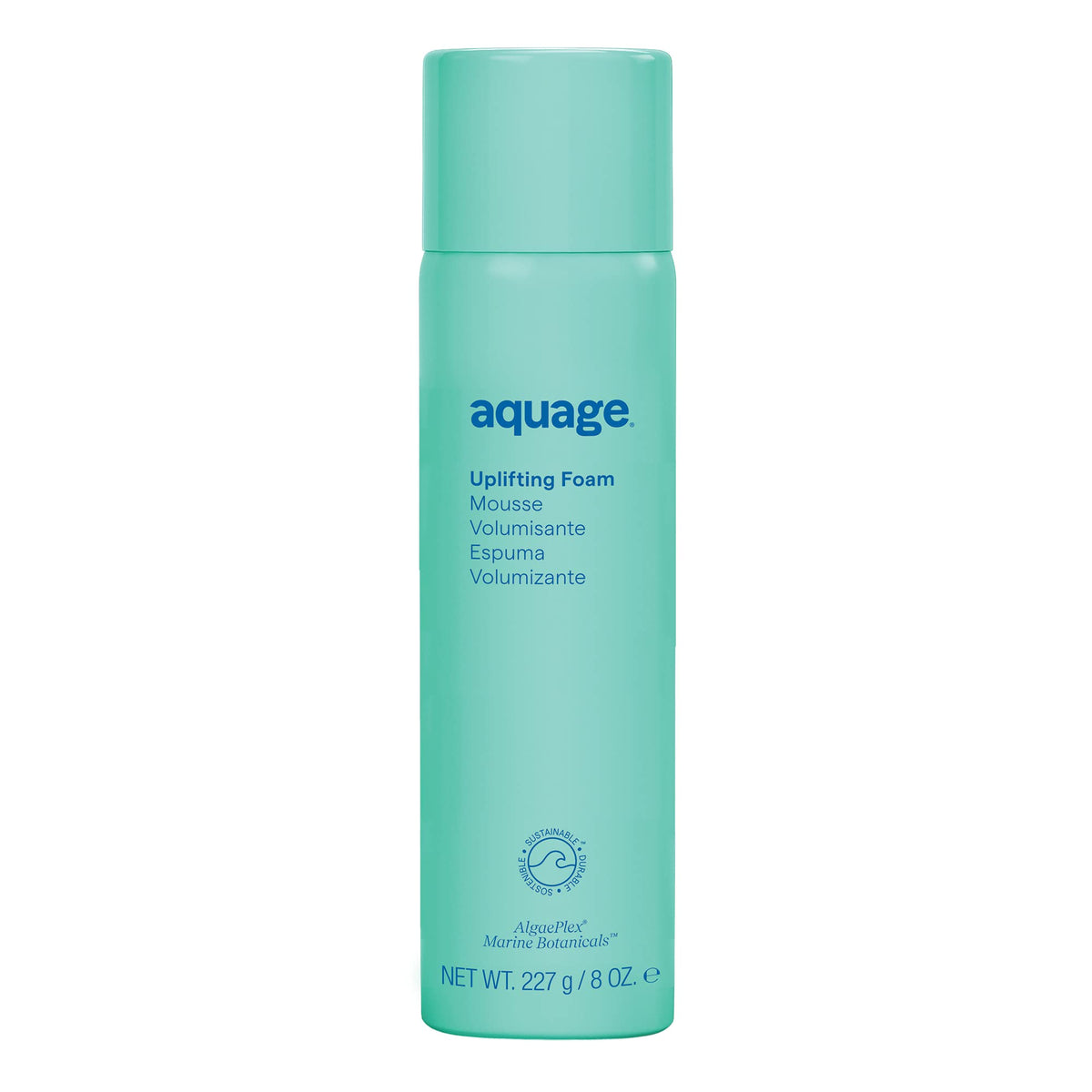 Aquage uplifting foam front packaging showing product and size for easy identification