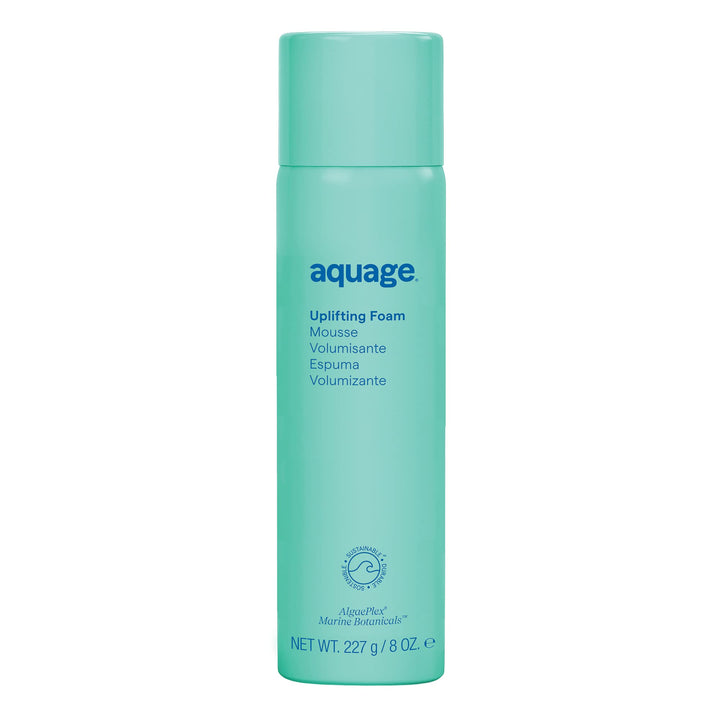 Aquage uplifting foam front packaging showing product and size for easy identification