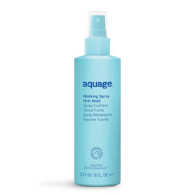Aquage bottle front view showing firm hold and volume benefits