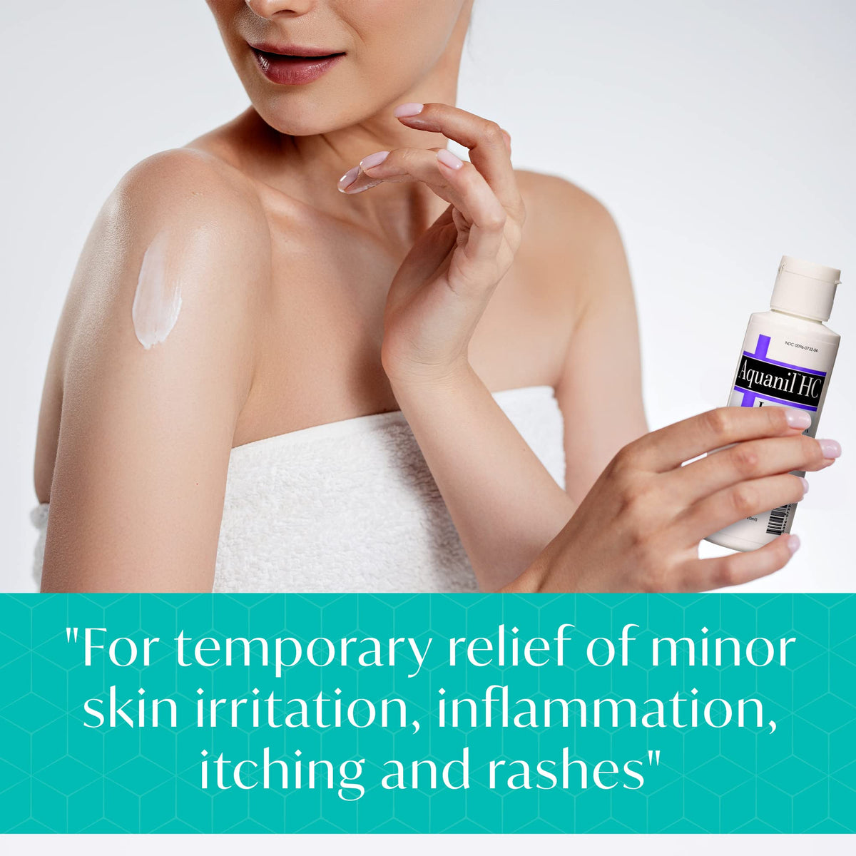 Applying Aquanil on forearm demonstrates soothing action and easy spread benefit