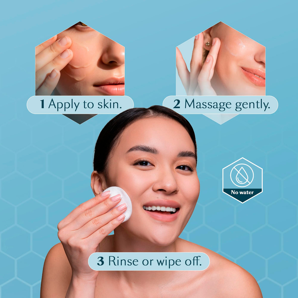 applying Aquanil to arm and body, brand versatile all-over moisturizing cleanse
