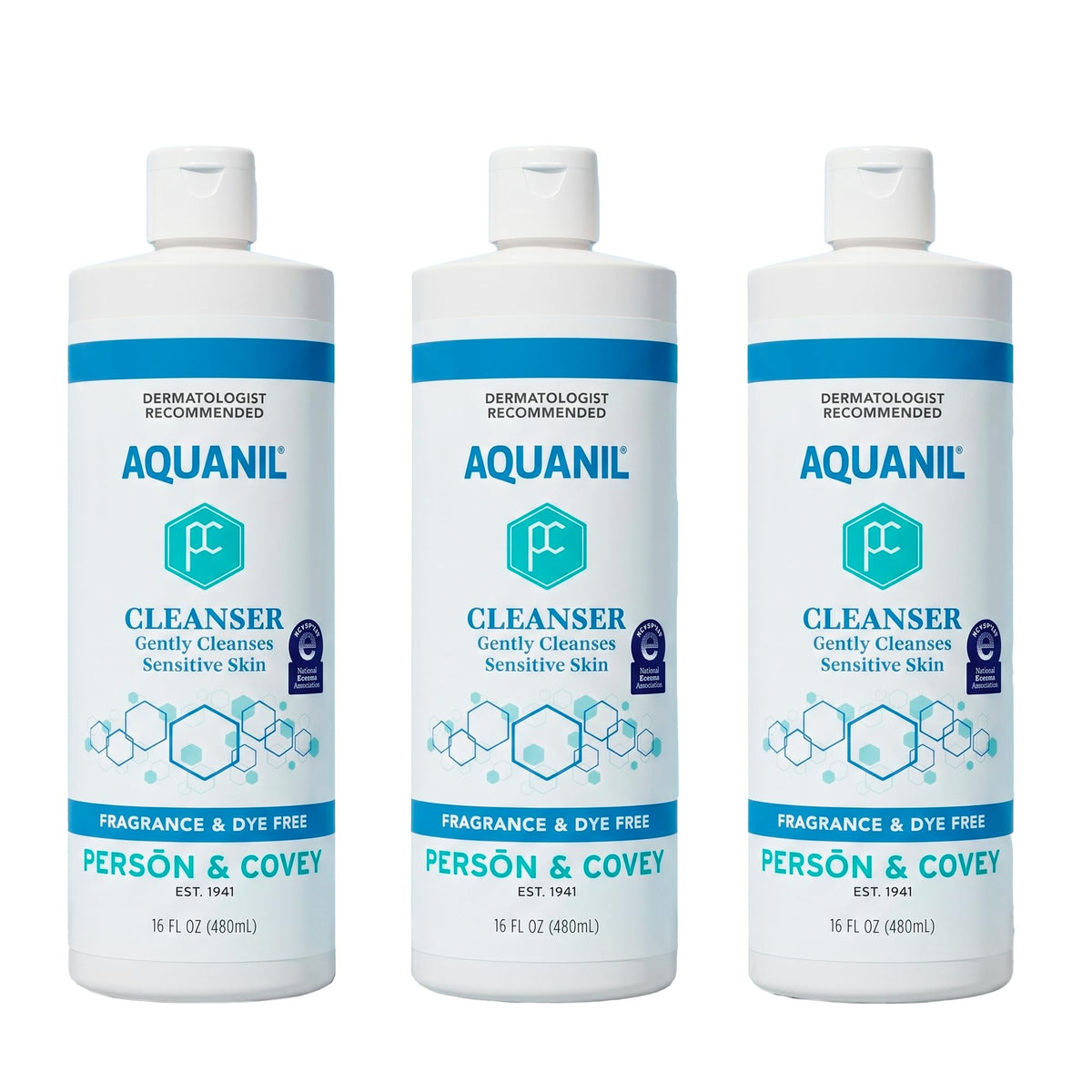 Aquanil front label showing gentle cleanser benefits and pack size