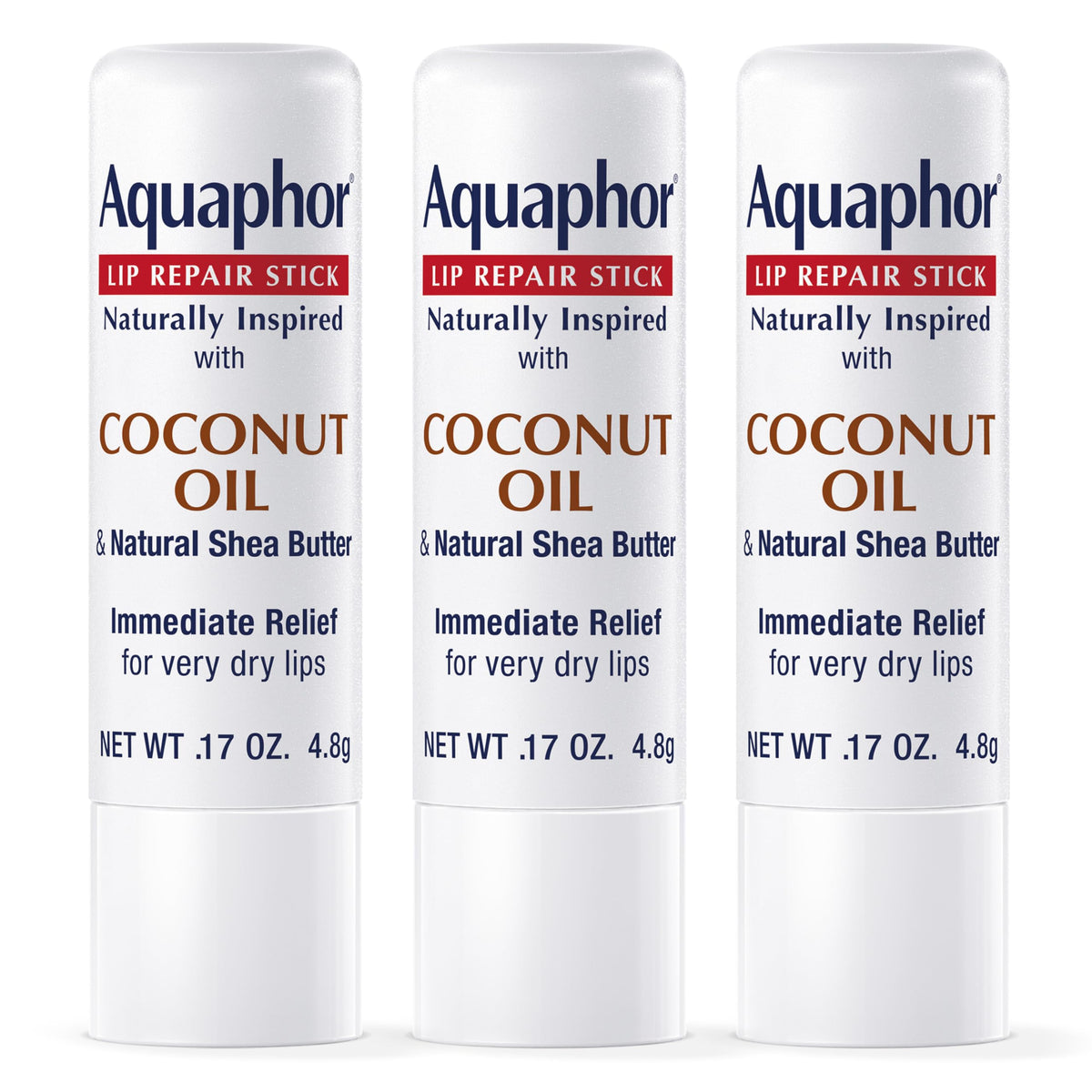 Aquaphor front packaging showing coconut and shea butter, comforting hydration