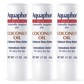 Aquaphor front packaging showing coconut and shea butter, comforting hydration