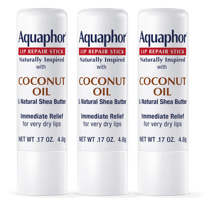 Aquaphor front packaging showing coconut and shea butter, comforting hydration