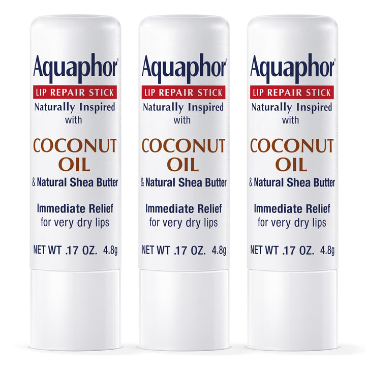 Aquaphor front packaging showing coconut and shea butter, comforting hydration