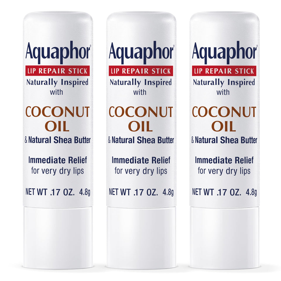Aquaphor front packaging showing coconut and shea butter, comforting hydration