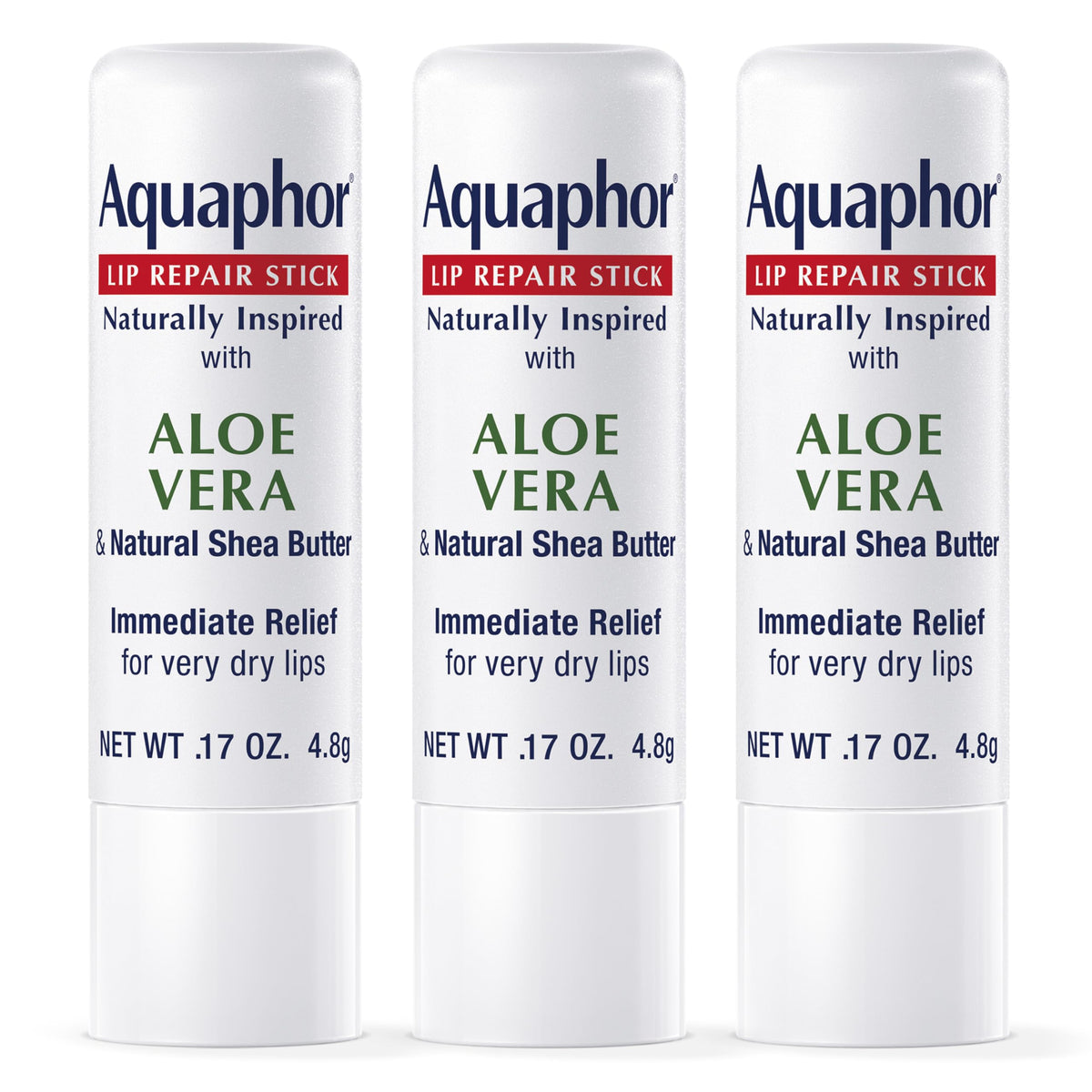 Aquaphor front packaging three sticks showing compact travel-ready set