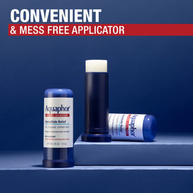 Aquaphor balm stick twist-up application demonstrating mess-free use benefit