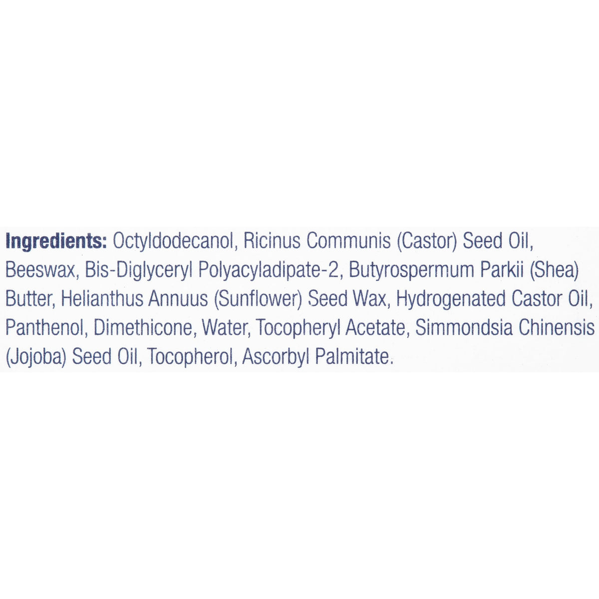 Aquaphor ingredient label close-up showing fragrance-free, paraben-free formula