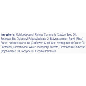 Aquaphor ingredient label close-up showing fragrance-free, paraben-free formula