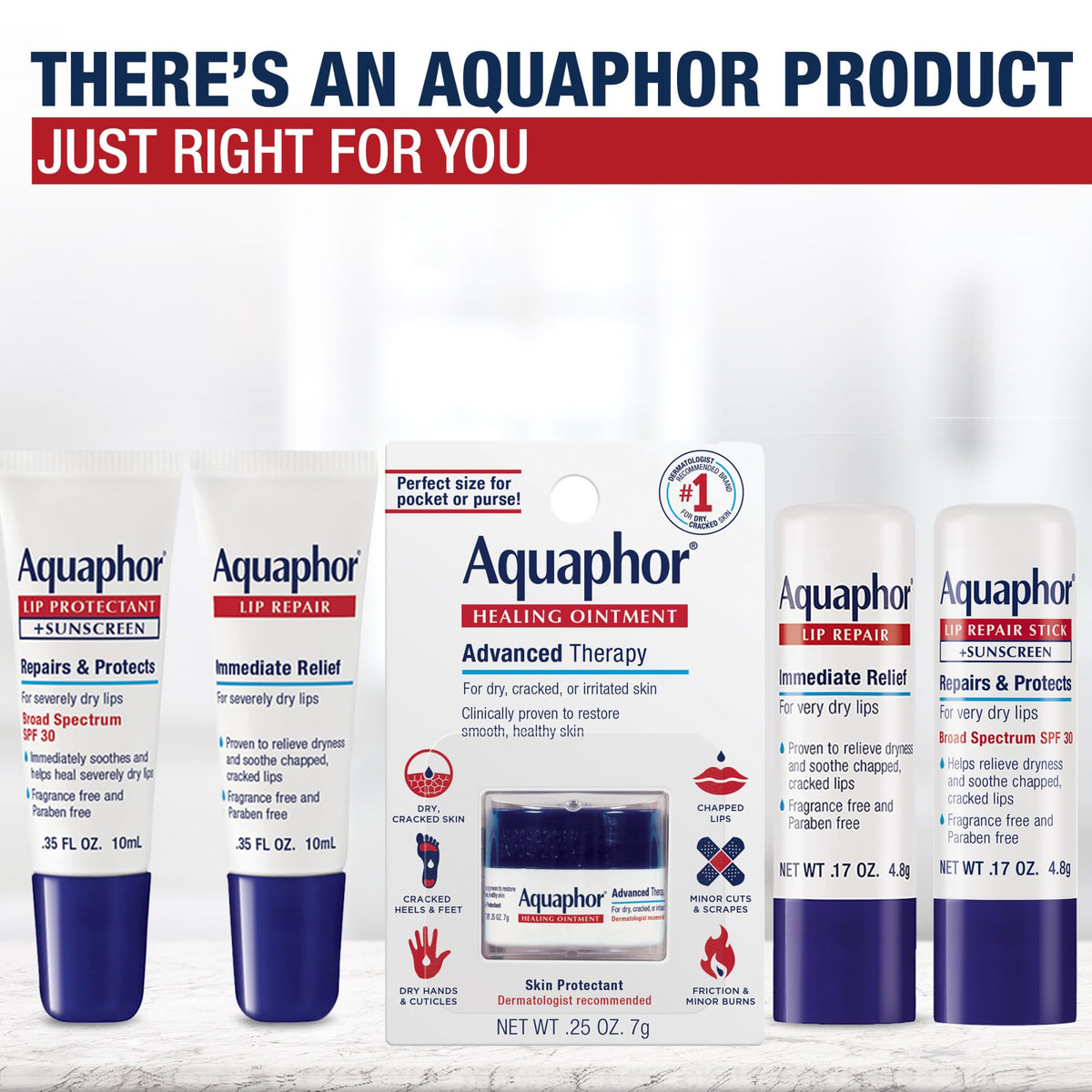 Aquaphor travel essentials bag showing convenient stick in everyday kit