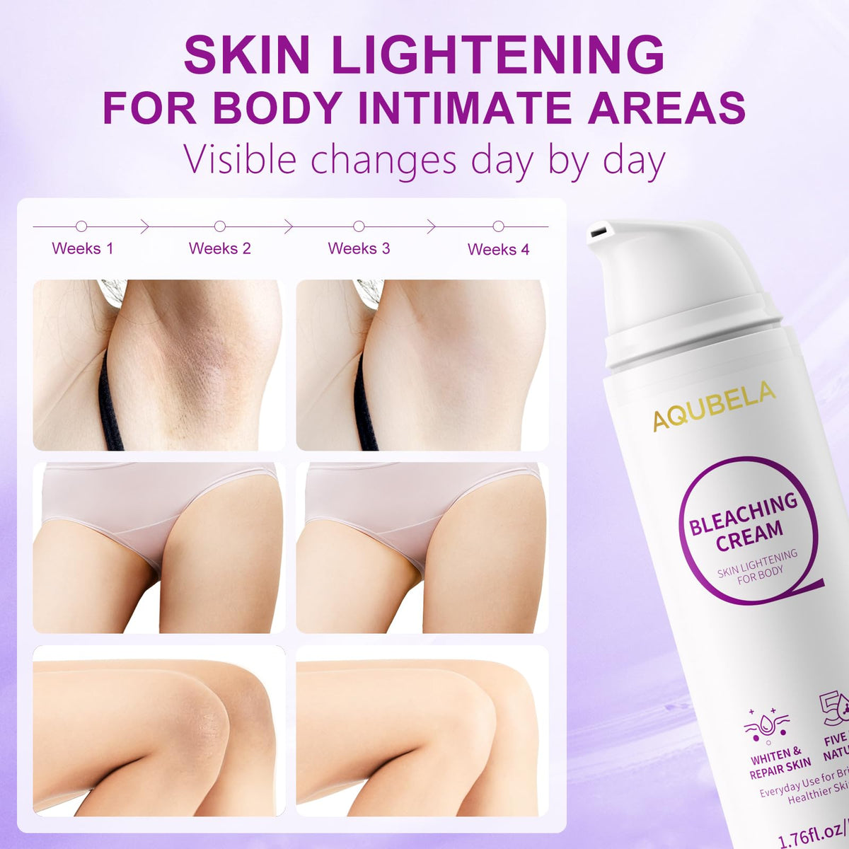 AQUBELA cream texture close-up highlighting smooth hydrating formula
