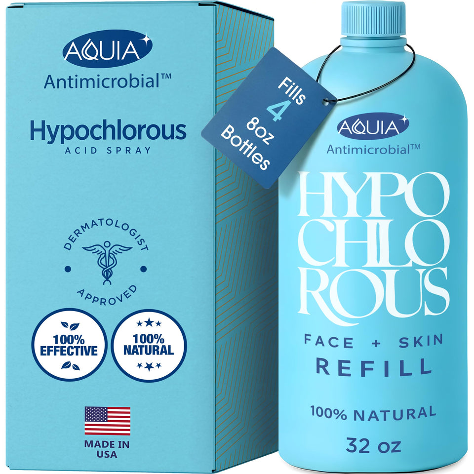 Aquia front label on 32oz refill bottle showing clear product benefits
