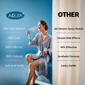 Aquia refill being poured into travel bottles for on-the-go convenience