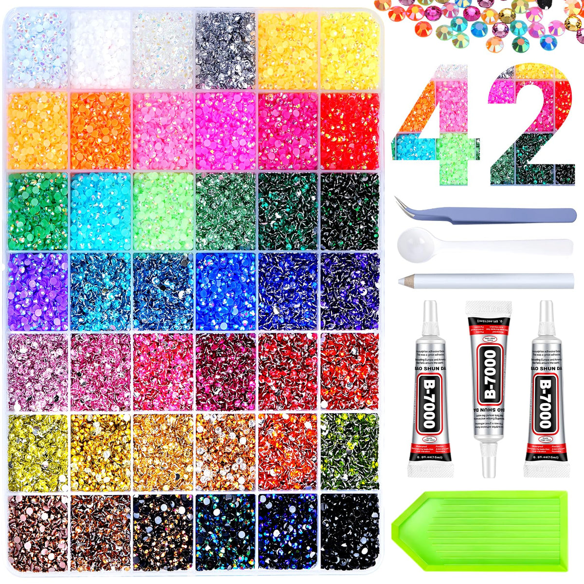 AraKulago front packaging showing 46000pcs kit and organized box benefit easy storage