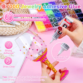 AraKulago tools and three 15ml B7000 glue tubes arranged for precision placement benefit