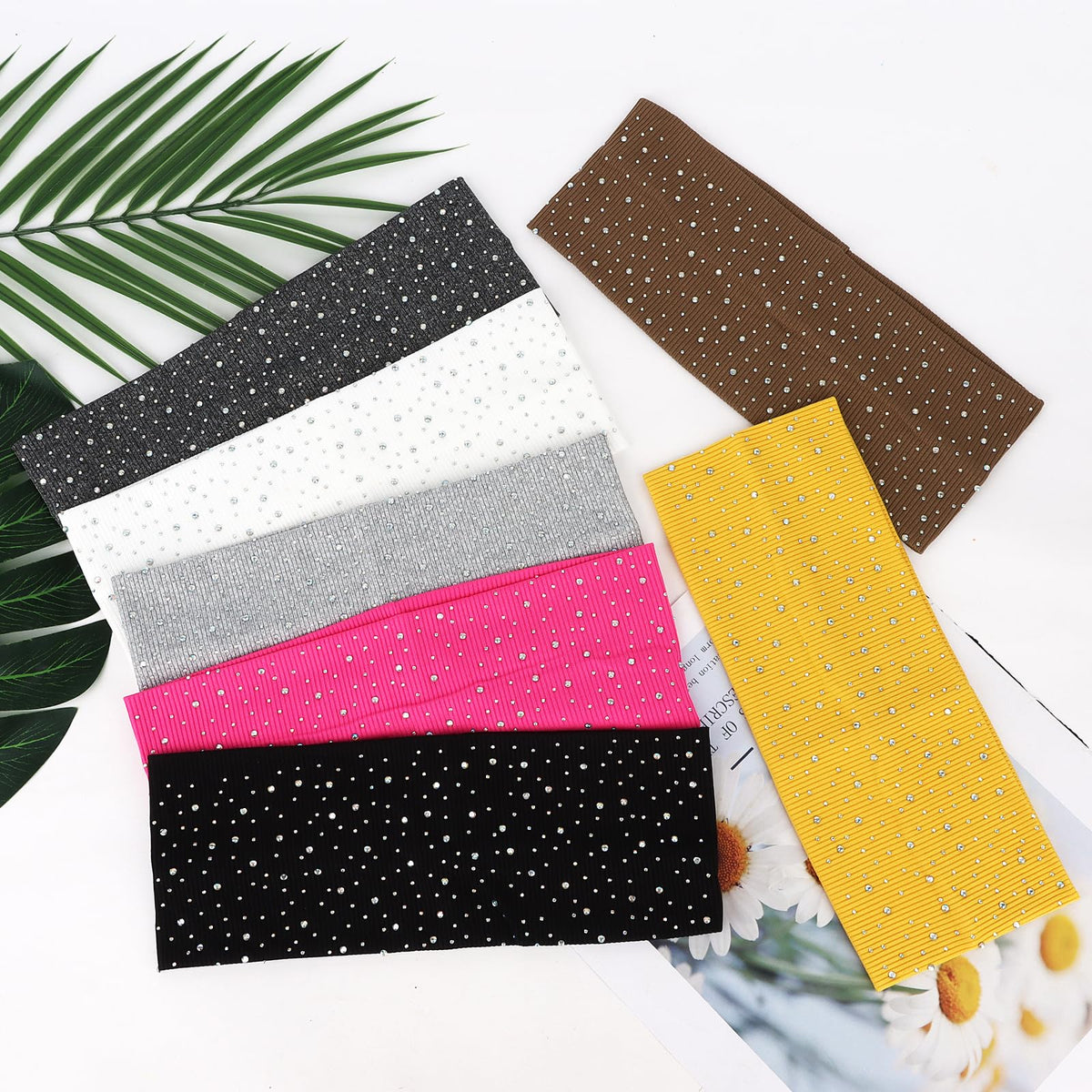 Araluky headbands packed in purse for easy on-the-go styling