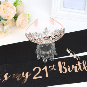 Araluky tiara beside ruler size comparison demonstrating adjustable fit