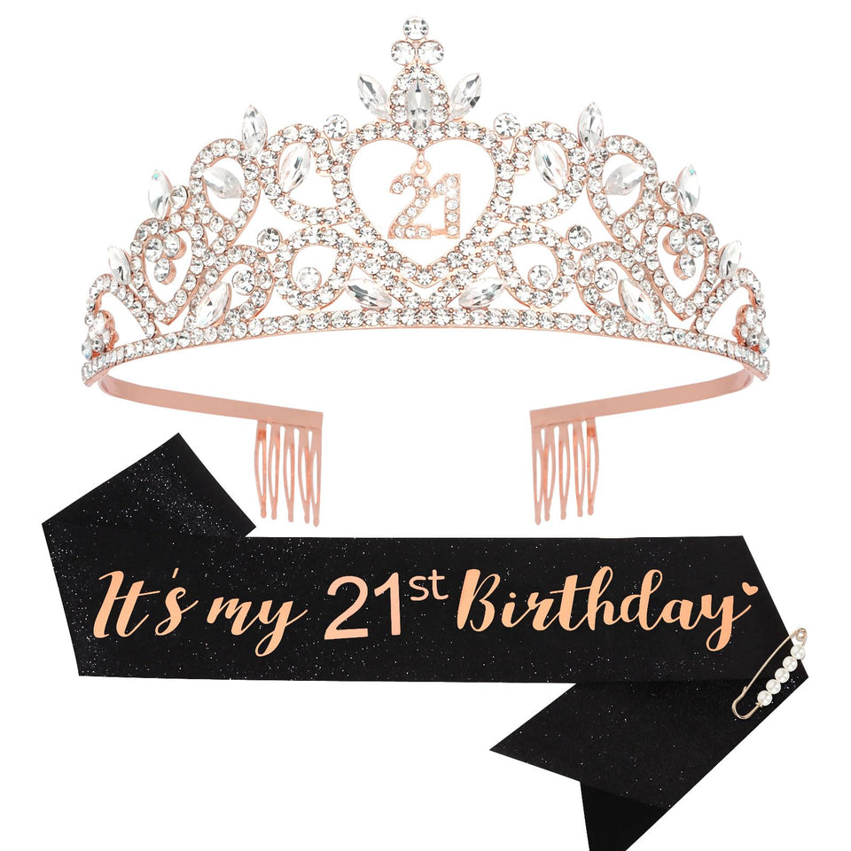 Araluky tiara front view showing elegant rhinestone design and regal look