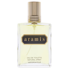 ARAMIS bottle close-up highlighting label and spray top, ensures easy application