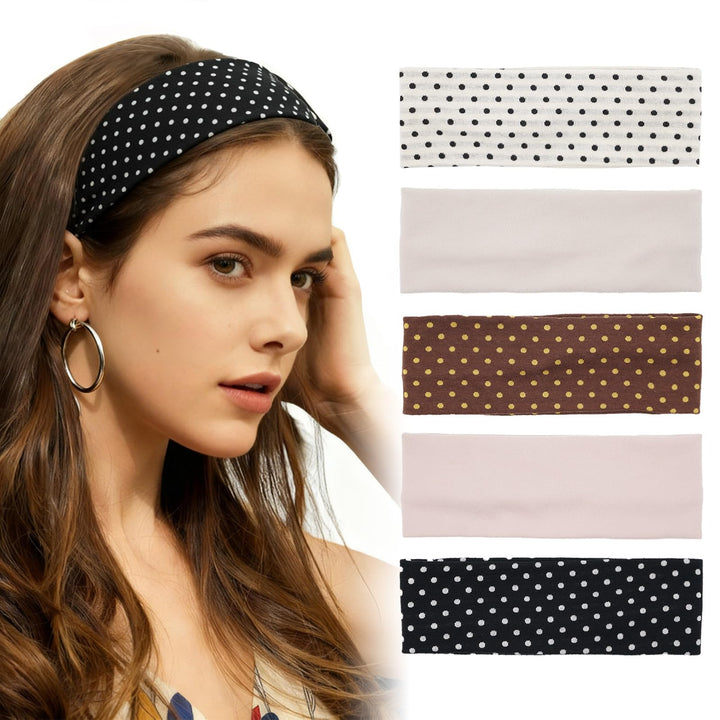 Aranya front packaging showing five polka dot headbands and stylish gift-ready set