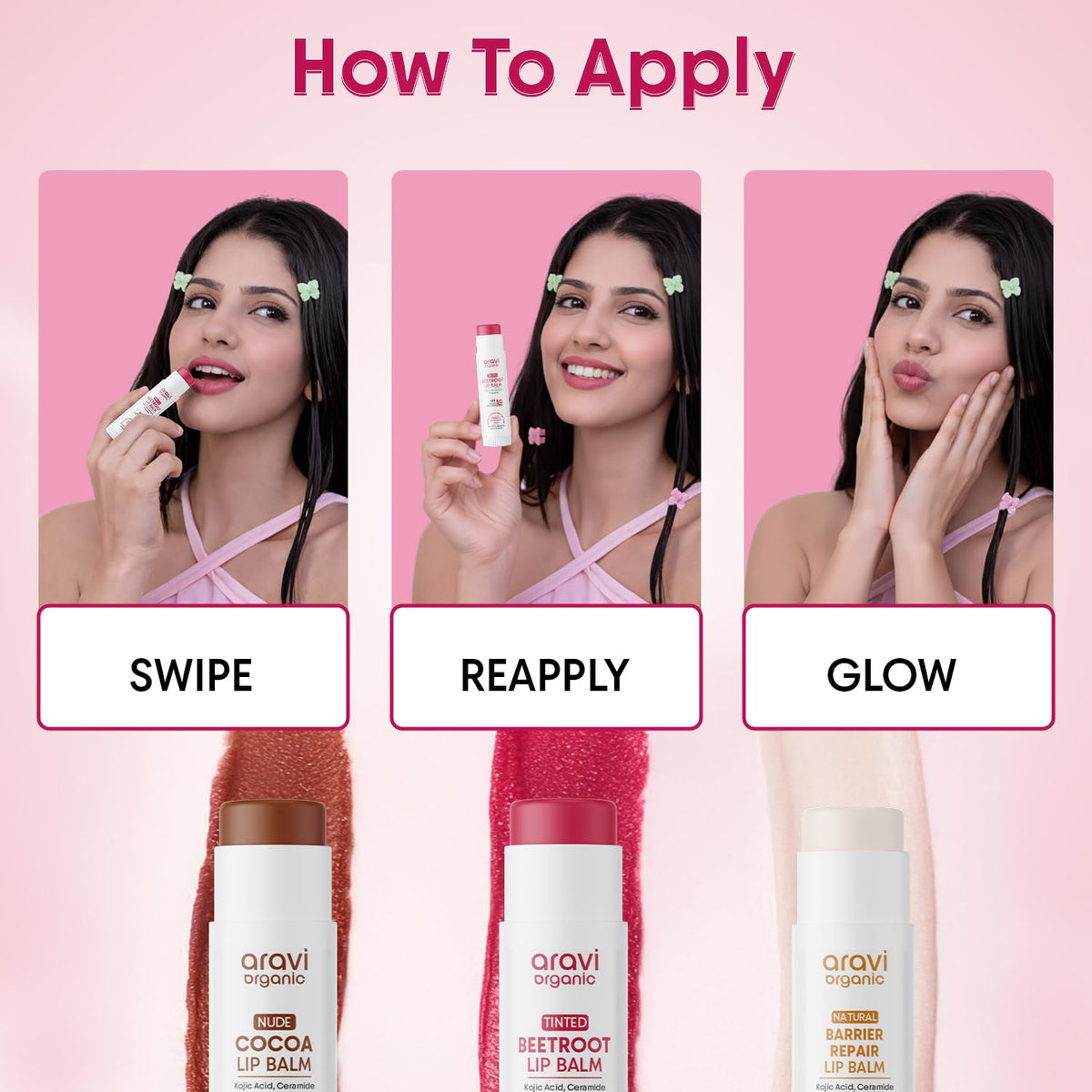 Aravi Organic packaging and box display emphasizing clean, gentle formulation benefit