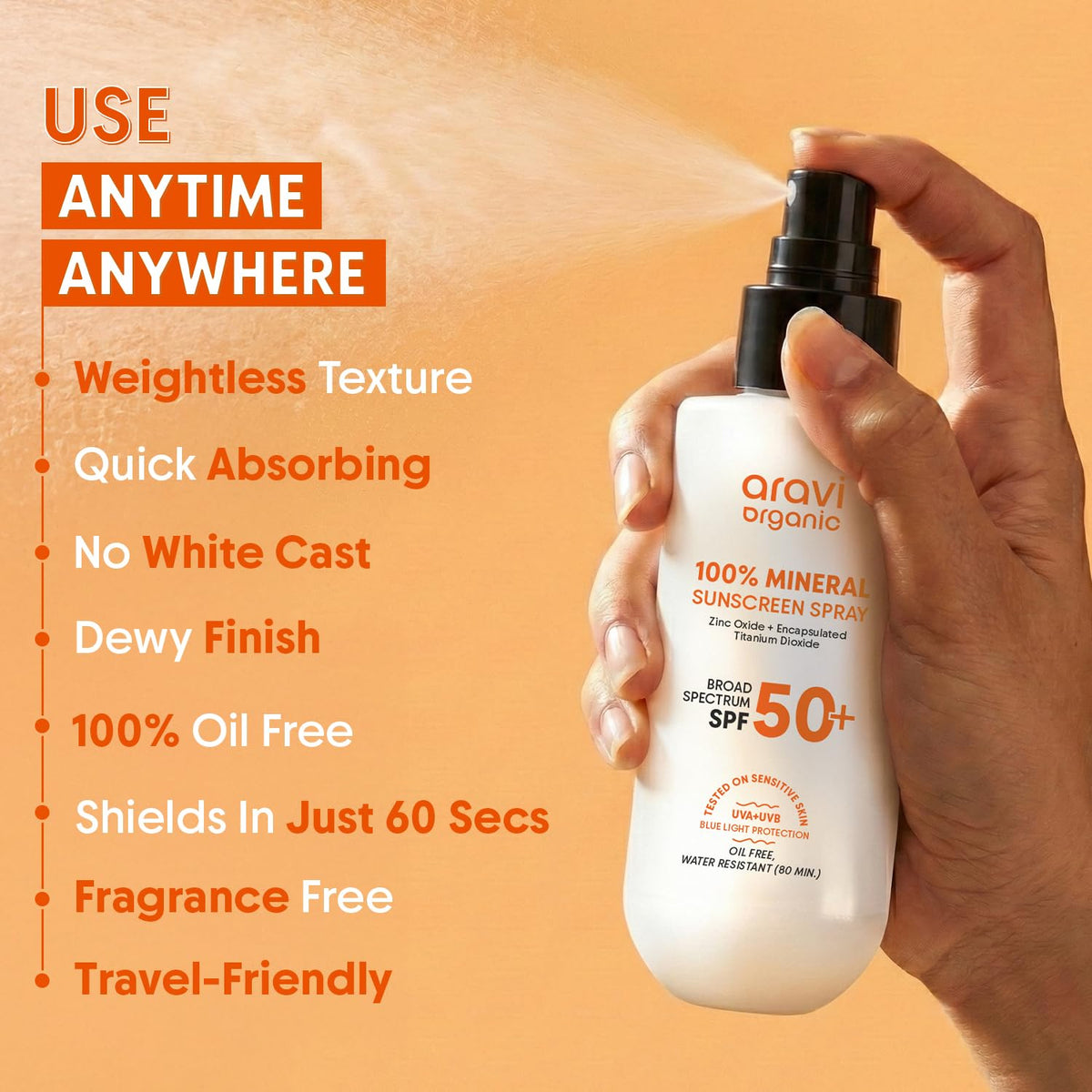 Aravi Organic being applied at the beach for water-resistant protection