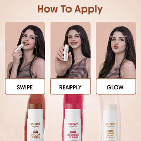 Aravi Organic open stick tip close-up showing smooth glide and application benefit