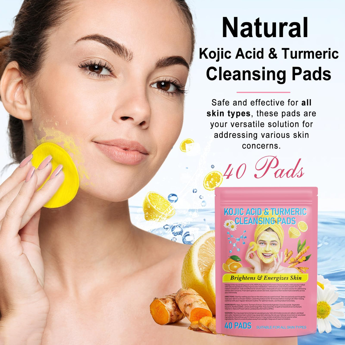 A r b c r n dual-sided pad close-up texture, gentle exfoliation benefit