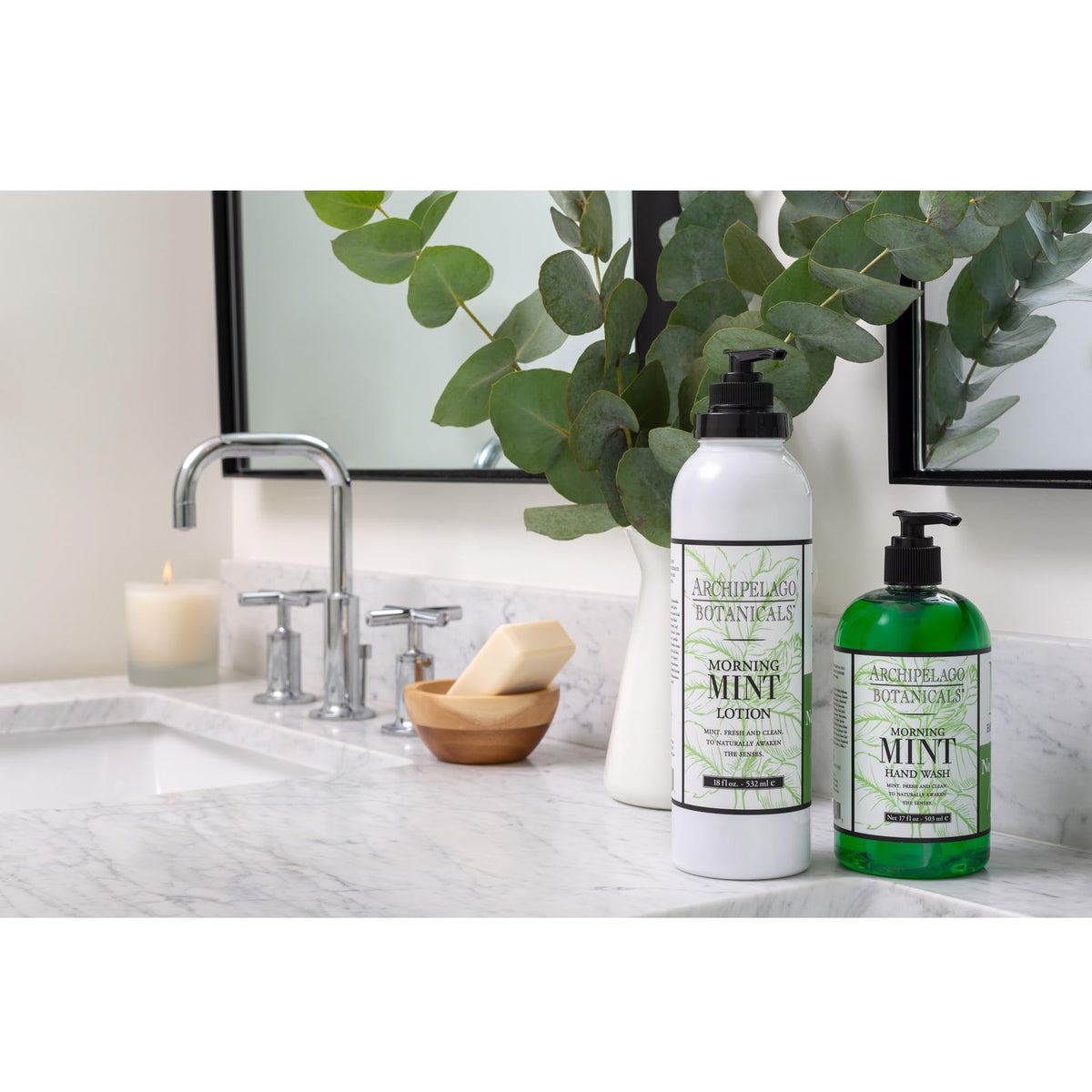 Archipelago Botanicals 18 oz size comparison illustrating generous quantity benefit