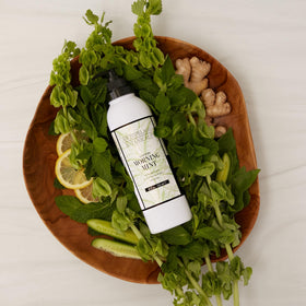 Archipelago Botanicals bottle in bathroom setting signaling seamless routine benefit