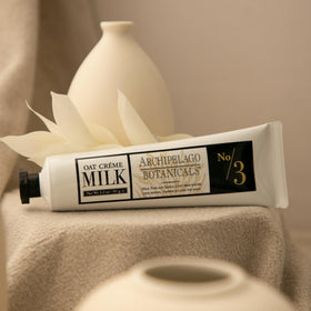 archipelago botanicals tube with cream dispensing to show easy application