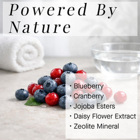 ARCONA cranberry gommage ingredient collage with cranberry and blueberry antioxidant benefit