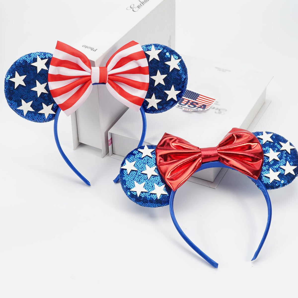 Ardorchid on model pairs with patriotic outfit for ready-to-wear styling
