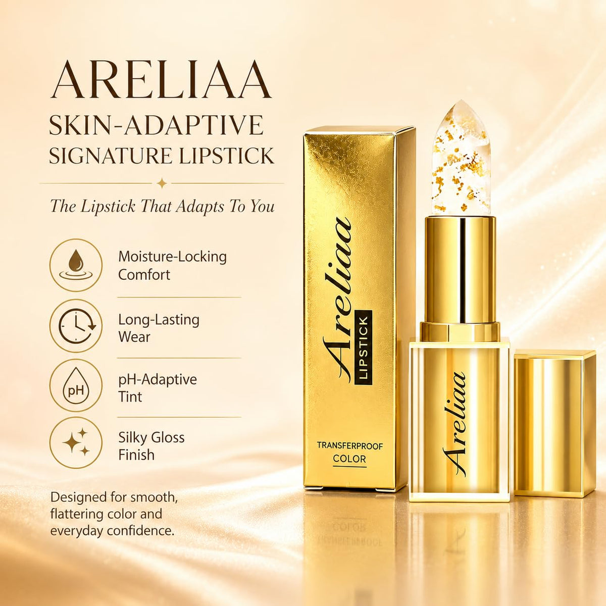 Areliaa open tube texture highlighting smooth creamy finish and glide